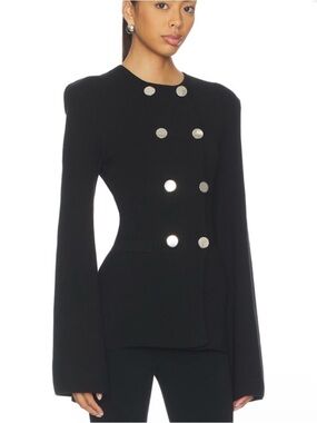 WeWoreWhat Cinched Waist Peplum Sweater Sz Med Black